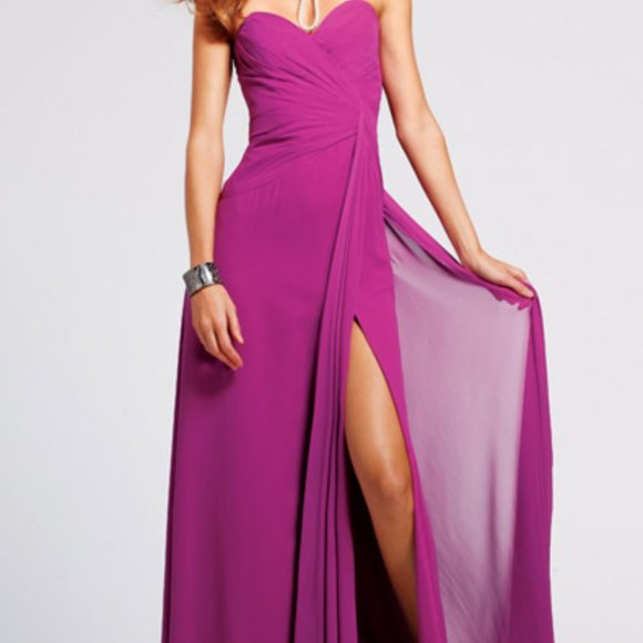 Faviana Couture 6428 Chiffon Strapless Sweetheart Evening Dress - Picture 4 of 8